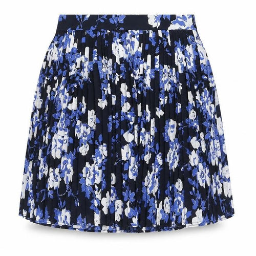 Jack Wills Womens Blue Floral Polyester Pleated Skirt Size 8 Zip