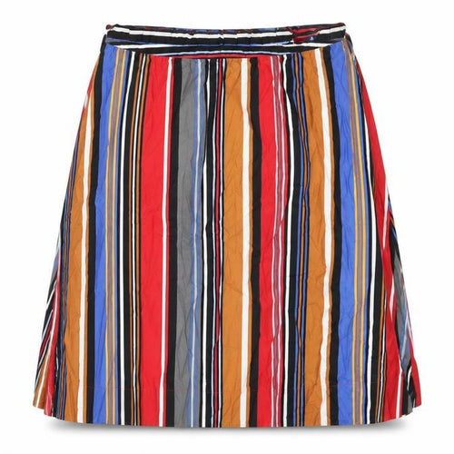 NEXT Womens Multicoloured Striped Cotton A-Line Skirt Size 18 Zip - Belted