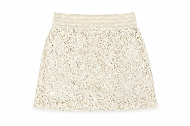 Forever 21 Womens Beige Cotton Mini Skirt Size M - Elasticated Waist