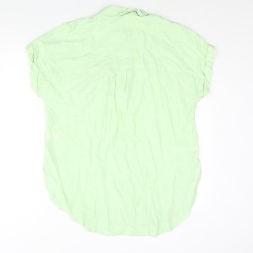 NEXT Womens Green Viscose Basic Button-Up Size M Collared