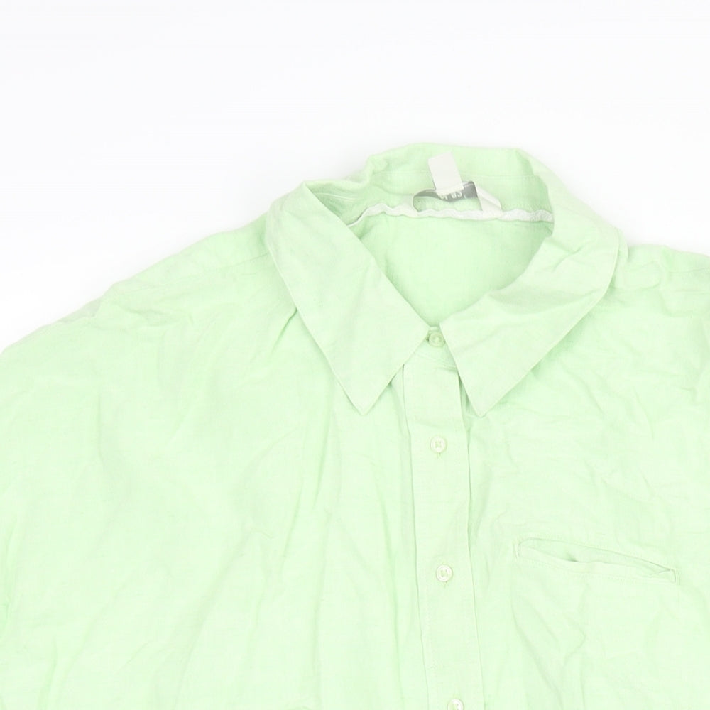 NEXT Womens Green Viscose Basic Button-Up Size M Collared