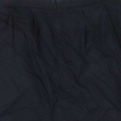 Lands' End Womens Blue Cotton A-Line Skirt Size 6 Zip