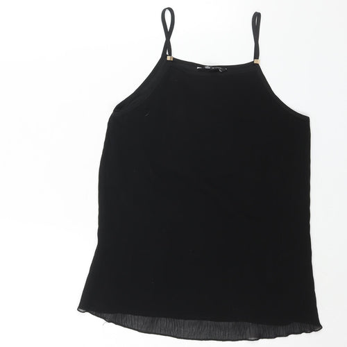 New Look Womens Black Polyester Camisole Blouse Size 8 Square Neck