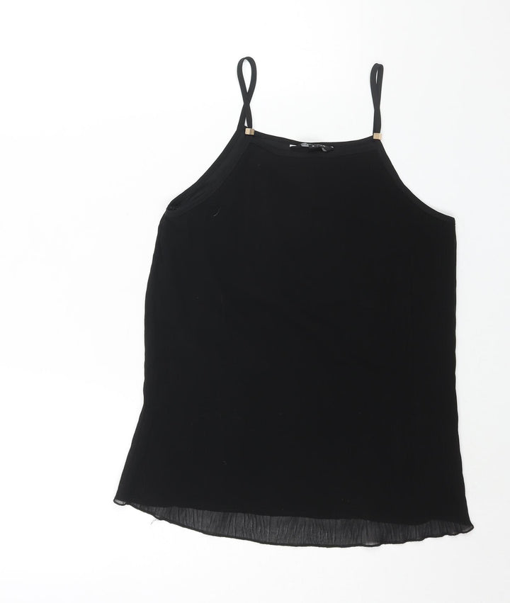 New Look Womens Black Polyester Camisole Blouse Size 8 Square Neck