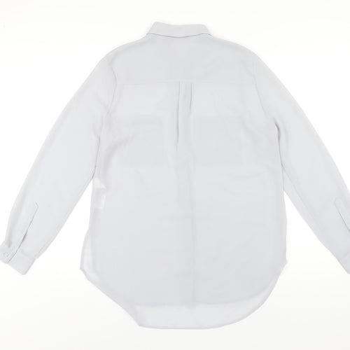 New Look Womens Grey Polyester Basic Button-Up Size 12 Collared