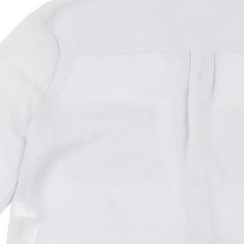 New Look Womens Grey Polyester Basic Button-Up Size 12 Collared