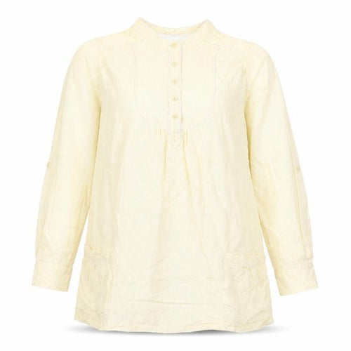 mamas & papas Womens Yellow Striped Cotton Basic T-Shirt Size 14 Round Neck