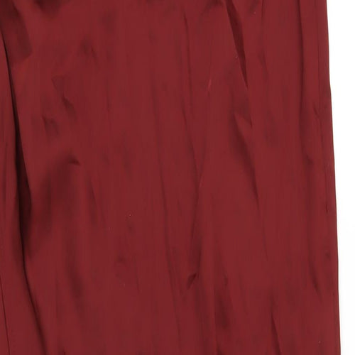 PRETTYLITTLETHING Womens Red Polyester Maxi Size 12 Off the Shoulder Zip