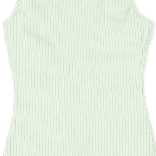 PRETTYLITTLETHING Womens Green Polyester Bodycon Size 12 Mock Neck Pullover
