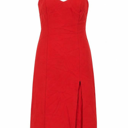 Classic Womens Red Polyester Pencil Dress Size 16 Sweetheart Zip