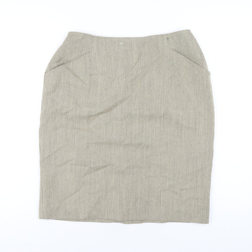 Jones New York Womens Beige Wool Straight & Pencil Skirt Size 10 Zip