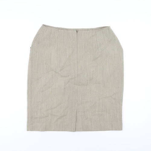 Jones New York Womens Beige Wool Straight & Pencil Skirt Size 10 Zip
