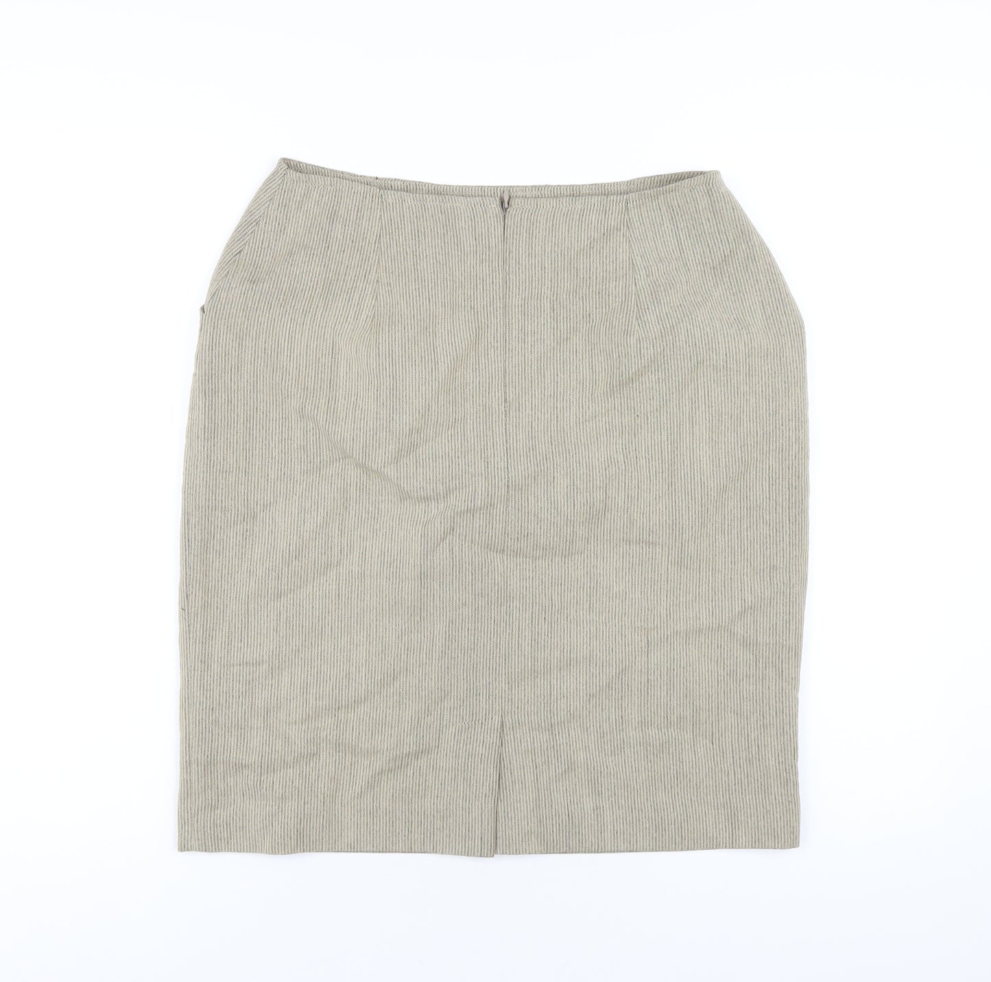 Jones New York Womens Beige Wool Straight & Pencil Skirt Size 10 Zip