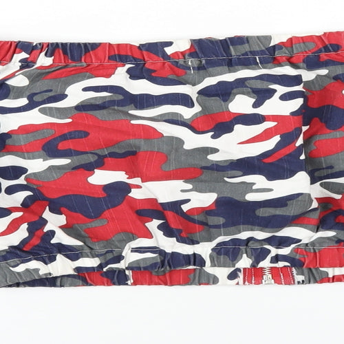 36 Point 5 Womens Multicoloured Camouflage Cotton Basic T-Shirt Size M Off the Shoulder