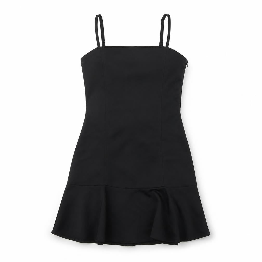 Style Mafia Womens Black Polyester Mini Size M Square Neck Zip