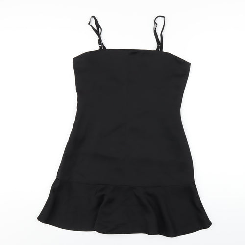 Style Mafia Womens Black Polyester Mini Size M Square Neck Zip