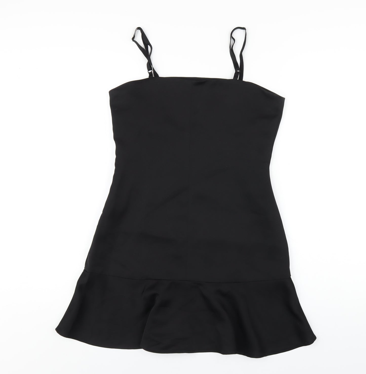 Style Mafia Womens Black Polyester Mini Size M Square Neck Zip