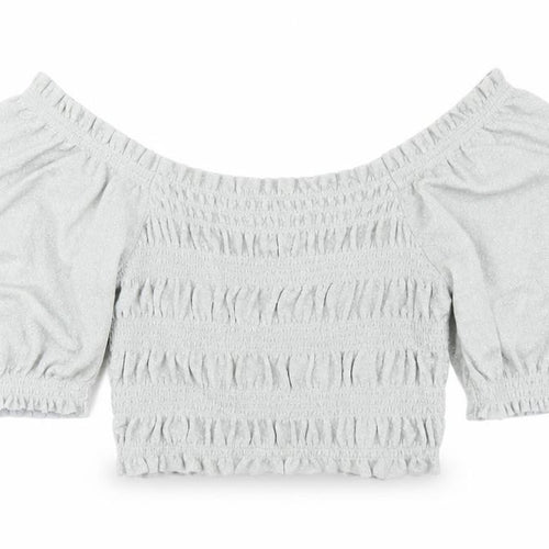 Urban Outfitters Womens Grey Acetate Cropped T-Shirt Size XS Scoop Neck