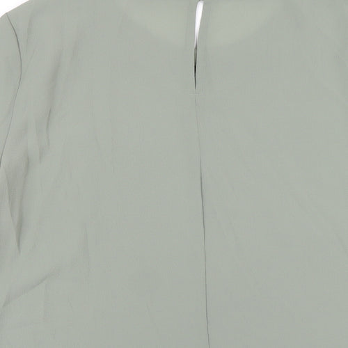 Marks and Spencer Womens Green Polyester Basic T-Shirt Size 12 Round Neck