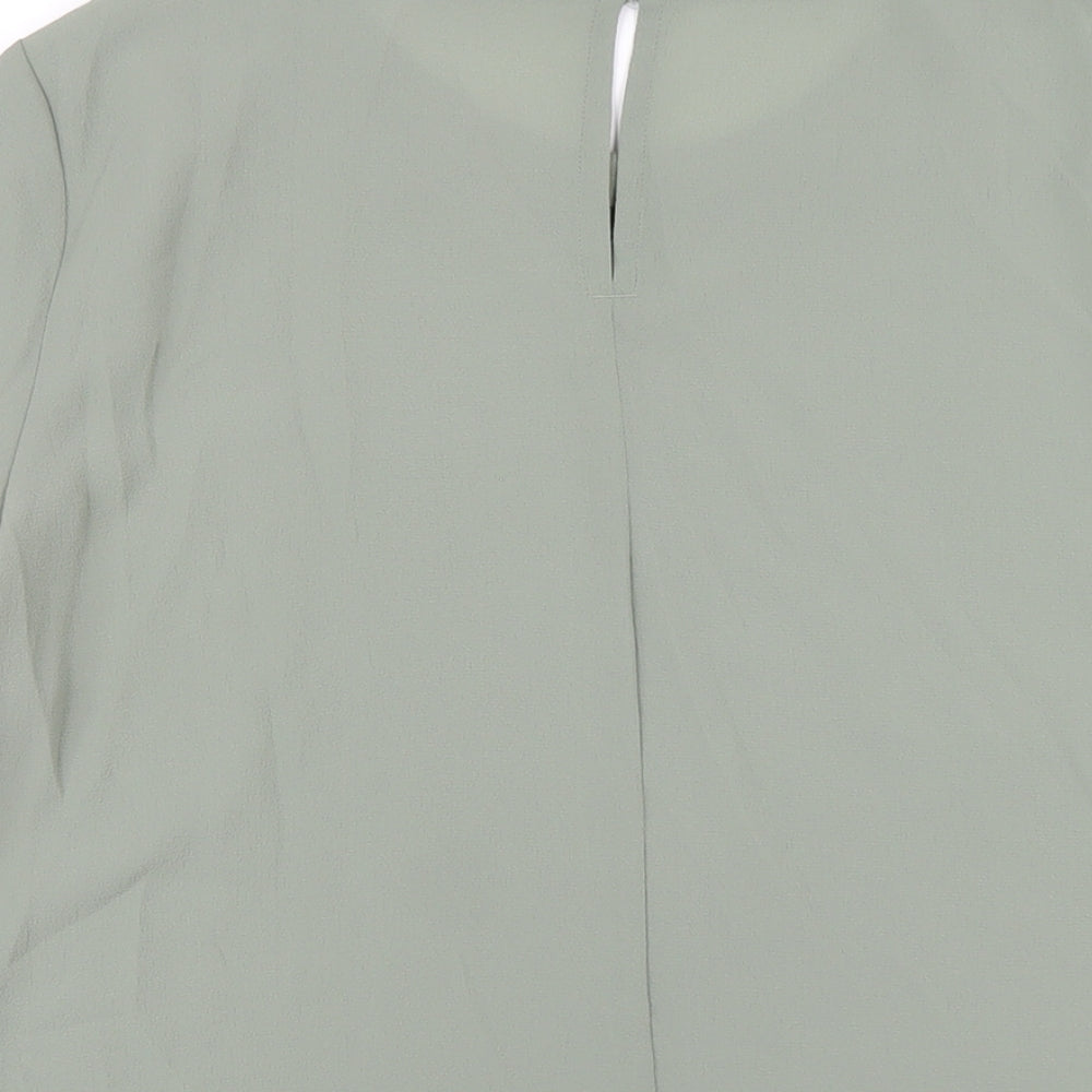 Marks and Spencer Womens Green Polyester Basic T-Shirt Size 12 Round Neck