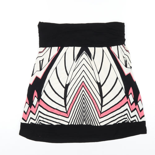Marx Womens Multicoloured Geometric Viscose A-Line Skirt Size L