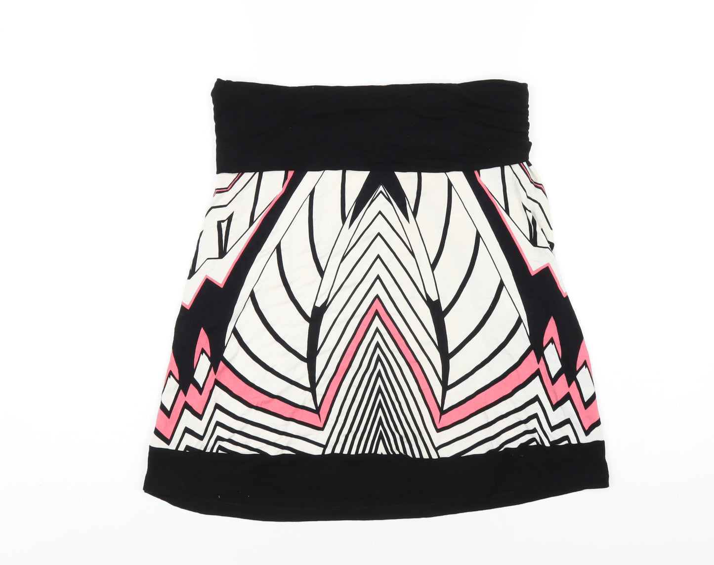 Marx Womens Multicoloured Geometric Viscose A-Line Skirt Size L