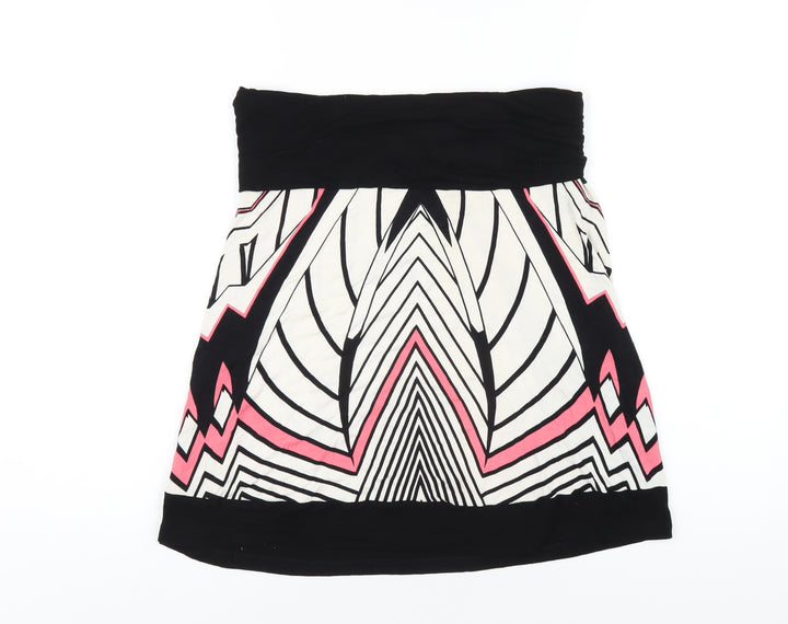 Marx Womens Multicoloured Geometric Viscose A-Line Skirt Size L