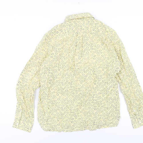 Gap Womens Yellow Geometric Cotton Basic T-Shirt Size S Collared