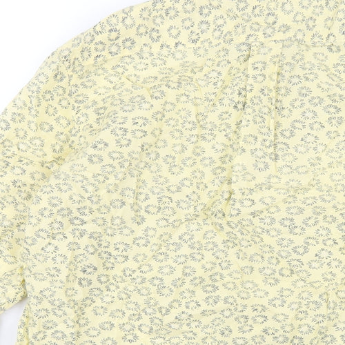 Gap Womens Yellow Geometric Cotton Basic T-Shirt Size S Collared