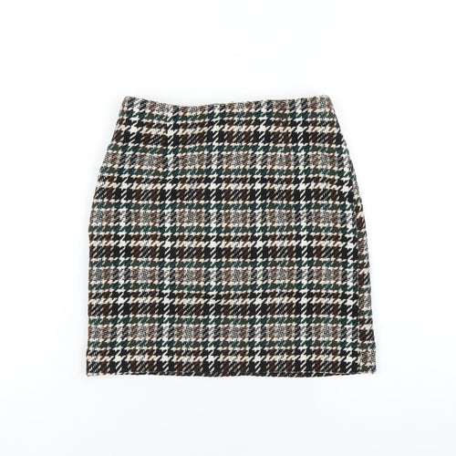 H&M Womens Multicoloured Geometric Polyester A-Line Skirt Size 4 Zip