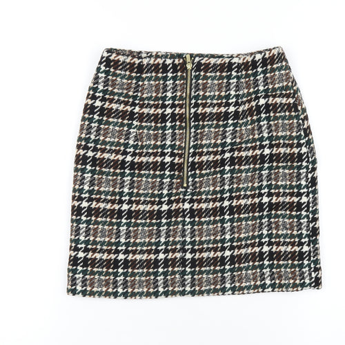 H&M Womens Multicoloured Geometric Polyester A-Line Skirt Size 4 Zip