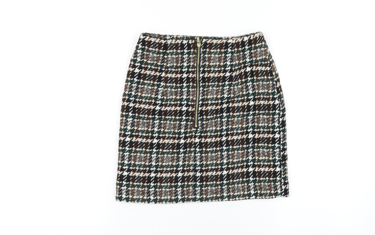 H&M Womens Multicoloured Geometric Polyester A-Line Skirt Size 4 Zip