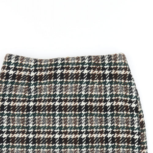 H&M Womens Multicoloured Geometric Polyester A-Line Skirt Size 4 Zip