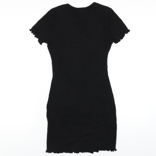 Popular 21 Womens Black Viscose Bodycon Size M Round Neck Pullover