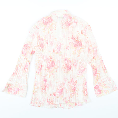 Wallis Womens Multicoloured Floral Polyester Basic Button-Up Size 12 V-Neck