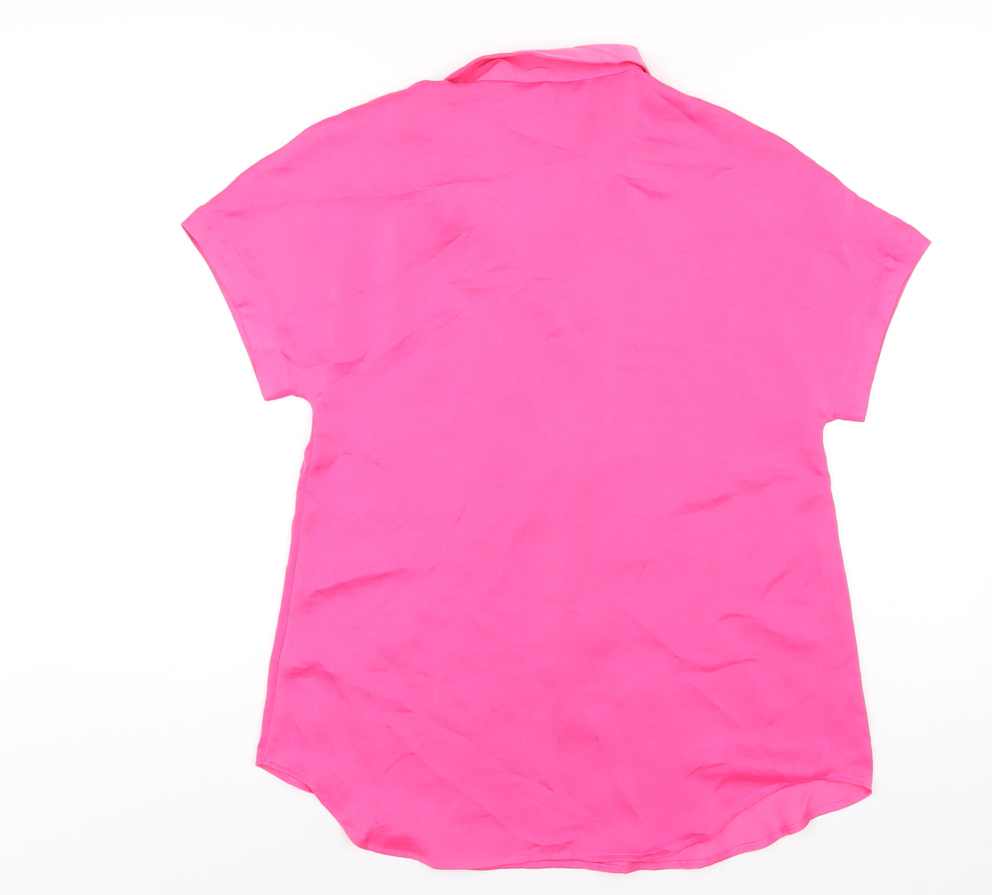Marks and Spencer Womens Pink Polyester Basic T-Shirt Size 6 Collared