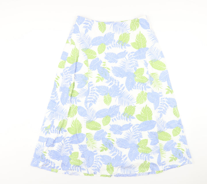 Emreco Womens Multicoloured Geometric Cotton A-Line Skirt Size 12