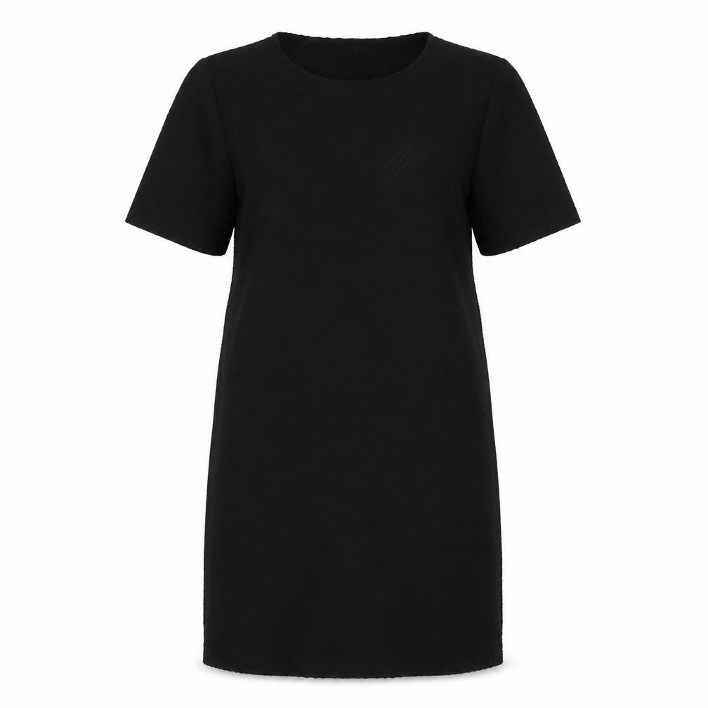 Dorothy Perkins Womens Black Polyester T-Shirt Dress Size 14 Round Neck Pullover