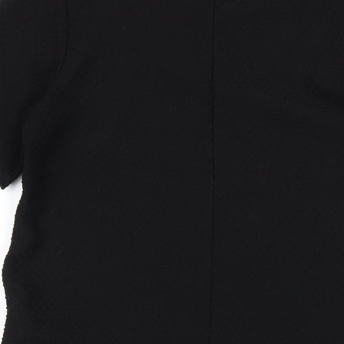 Dorothy Perkins Womens Black Polyester T-Shirt Dress Size 14 Round Neck Pullover