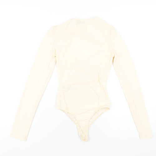 ASOS Womens Ivory Polyester Bodysuit One-Piece Size 6 Snap