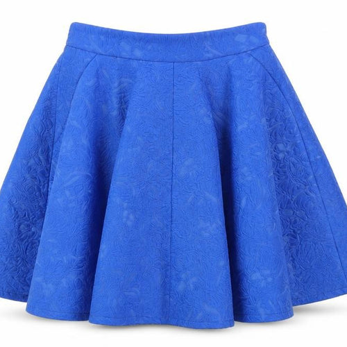 Topshop Womens Blue Cotton A-Line Skirt Size 6 Zip