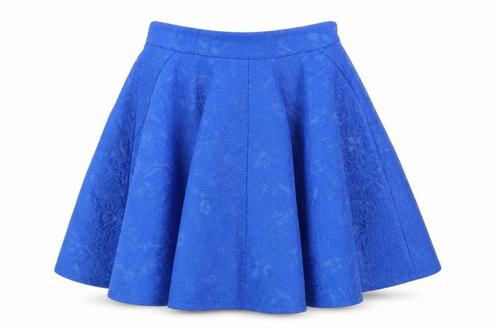 Topshop Womens Blue Cotton A-Line Skirt Size 6 Zip