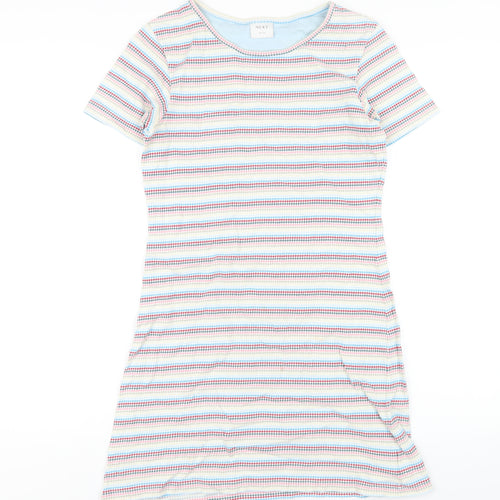 NEXT Womens Multicoloured Striped Cotton A-Line Size 12 Round Neck Pullover