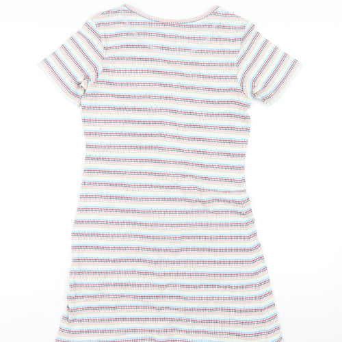NEXT Womens Multicoloured Striped Cotton A-Line Size 12 Round Neck Pullover