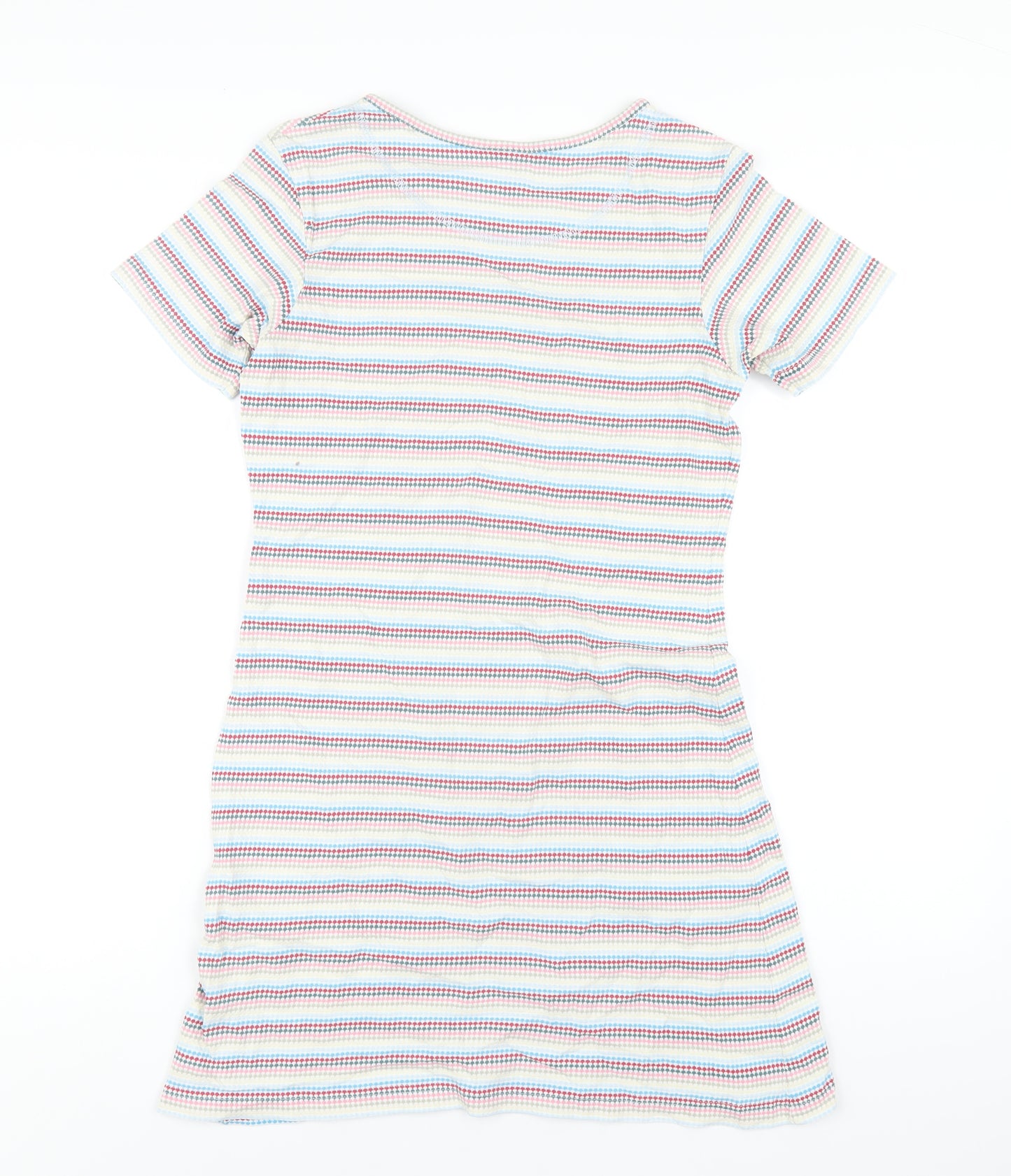 NEXT Womens Multicoloured Striped Cotton A-Line Size 12 Round Neck Pullover