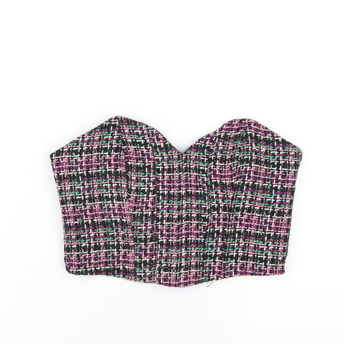 Zara Womens Multicoloured Cotton Cropped T-Shirt Size M Sweetheart