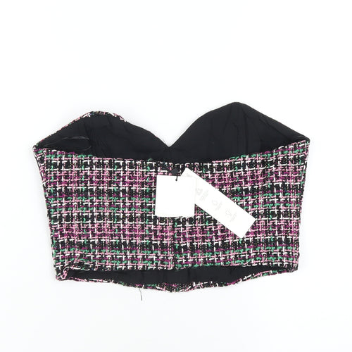 Zara Womens Multicoloured Cotton Cropped T-Shirt Size M Sweetheart