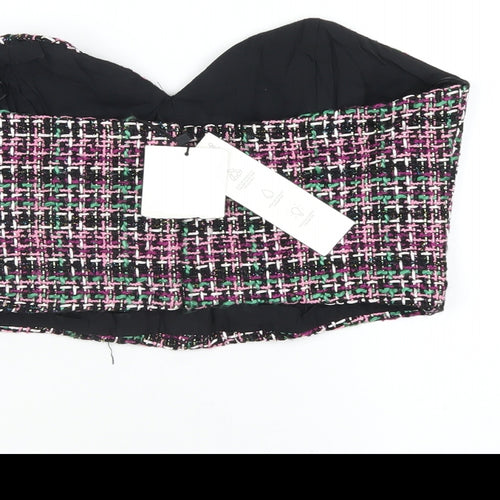Zara Womens Multicoloured Cotton Cropped T-Shirt Size M Sweetheart