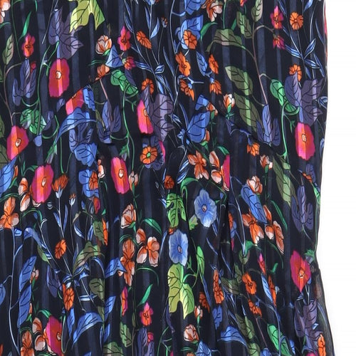 Marks and Spencer Womens Multicoloured Geometric Polyester A-Line Size 10 V-Neck Pullover