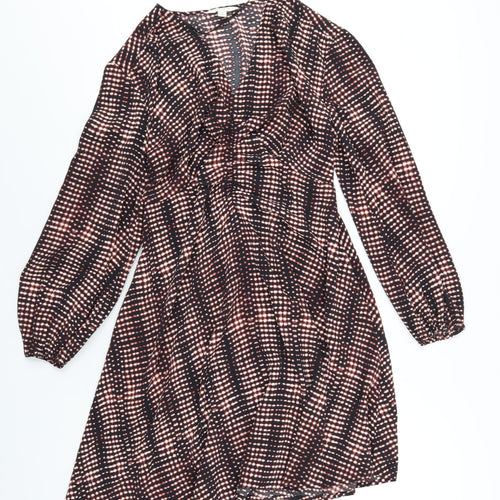 Per Una Womens Multicoloured Geometric Polyester A-Line Size 8 V-Neck Pullover